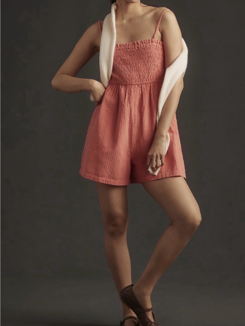 Anthropologie Pilcro Sleeveless Smocked Romper